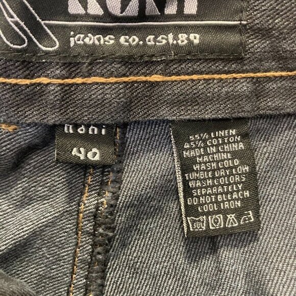 Vintage Y2K Kani Baggy Denim Shorts Mens Size 40 Blue Jean Linen Blend Hip Hop - Picture 4 of 11